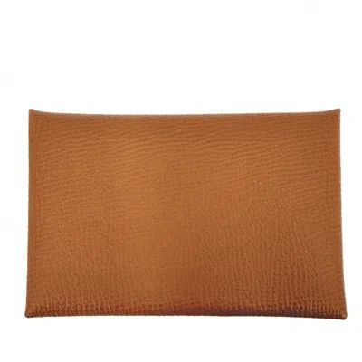 Pre-owned Hermes Brown Epsom Leather Coin Purse/coin Case ()