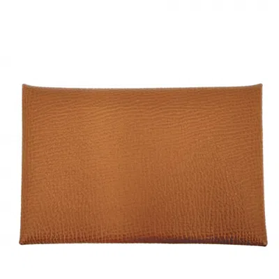 Pre-owned Hermes Brown Epsom Leather Coin Purse/coin Case ()