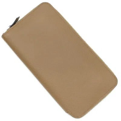Pre-owned Hermes Brown Epsom Leather Long Wallet (bi-fold) ()