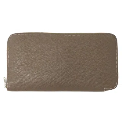 Pre-owned Hermes Brown Epsom Leather Long Wallet (bi-fold) ()