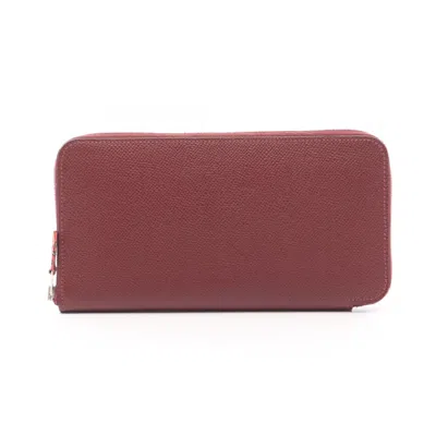 Pre-owned Hermes Brown Epsom Leather Long Wallet (bi-fold) ()