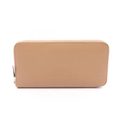 Pre-owned Hermes Brown Epsom Leather Long Wallet (bi-fold) ()