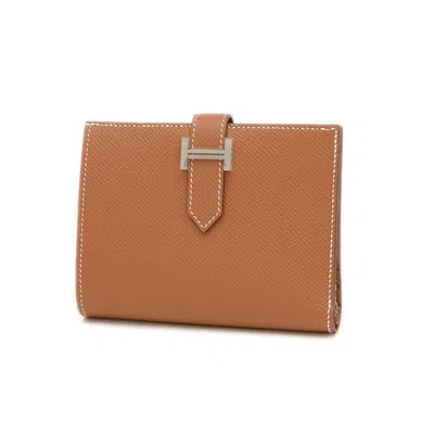 Pre-owned Hermes Brown Epsom Leather Wallet (bi-fold) ()