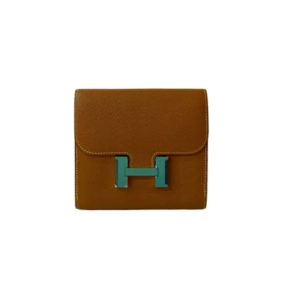 Pre-owned Hermes Brown Epsom Leather Wallet (bi-fold) ()