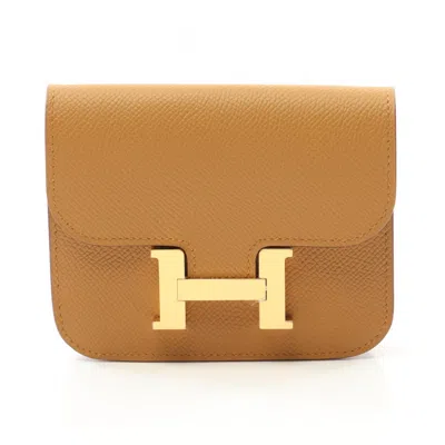 Pre-owned Hermes Brown Epsom Leather Wallet (bi-fold) ()