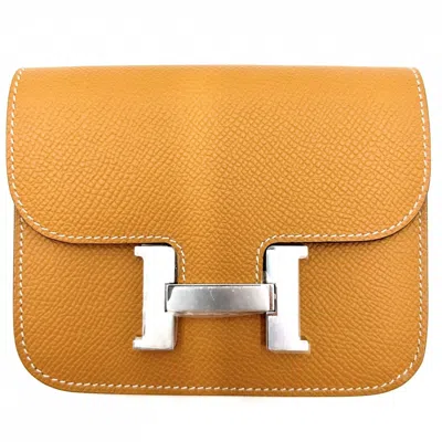 Pre-owned Hermes Brown Epsom Leather Wallet (bi-fold) ()