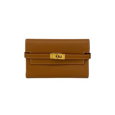 Pre-owned Hermes Brown Epsom Leather Wallet (tri-fold) ()