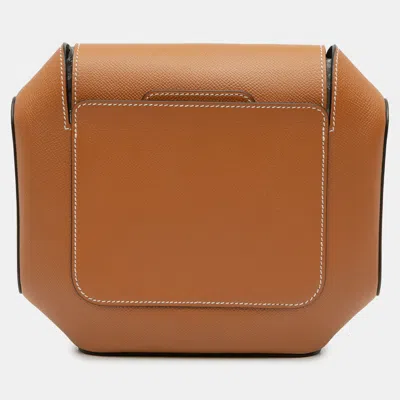 Pre-owned Hermes Brown Epsom Octogone Clutch
