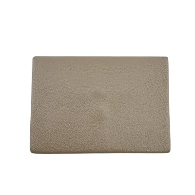 Pre-owned Hermes Brown Etoupe Gray Leather Coin Purse/coin Case () In Brown, Etoupe Gray