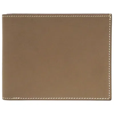 Pre-owned Hermes Brown Etoupe Gray Swift Leather Wallet (bi-fold) () In Multi