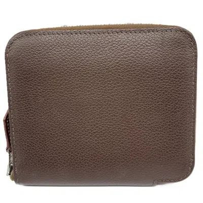 Pre-owned Hermes Brown Evercalf Leather Wallet (bi-fold) ()