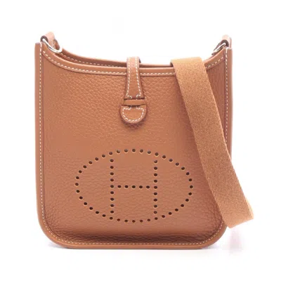 Pre-owned Hermes Brown Gold Brown Leather Shoulder Bag ()