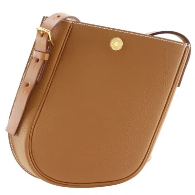Pre-owned Hermes Brown Gold Brown Togo Leather Shoulder Bag ()