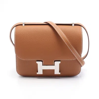 Pre-owned Hermes Brown Gold Epsom Leather Shoulder Bag ()