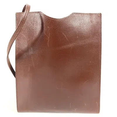 Pre-owned Hermes Brown Havane Box Calf Leather Pochette Shoulder Bag ()