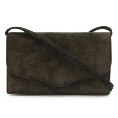 Pre-owned Hermes Brown Khaki Brown Suede Clutch Bag Shoulder Bag ()