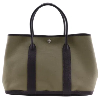 Pre-owned Hermes Brown Khaki Toile Officier Tote Bag ()