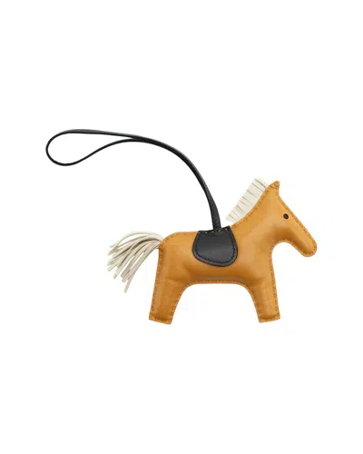 Pre-owned Hermes Hermès Brown Lambskin Milo Rodeo Horse Mm Bag Charm (authentic Pre-loved)