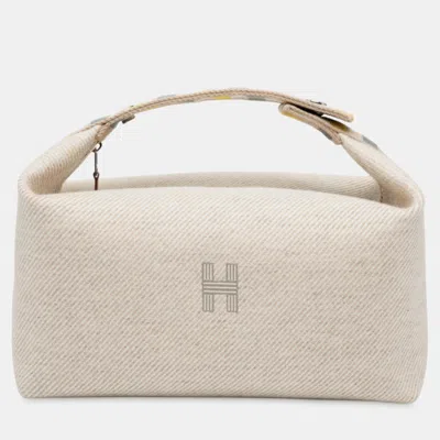 Pre-owned Hermes Brown Large Wool Au Carre Bride A Brac Case