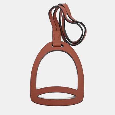 Pre-owned Hermes Brown Leather Bag Charm