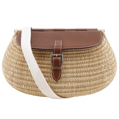 Pre-owned Hermes Brown Leather Basket Shoulder Bag ()