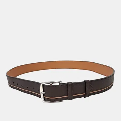 Pre-owned Hermes Hermès Brown Leather Belt (l)