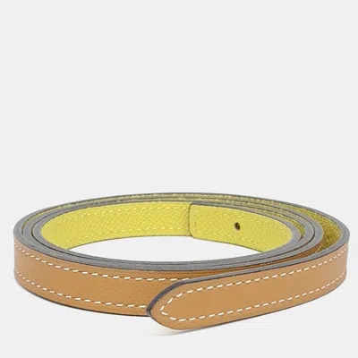 Pre-owned Hermes Brown Leather Belt Strap