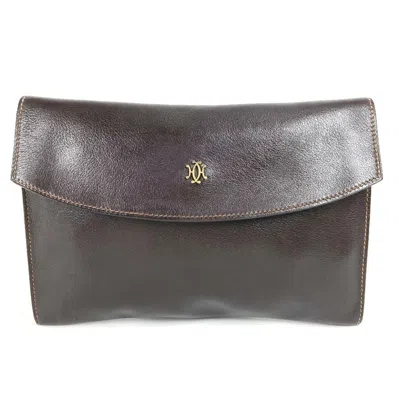 Pre-owned Hermes Brown Leather Clutch Bag ()