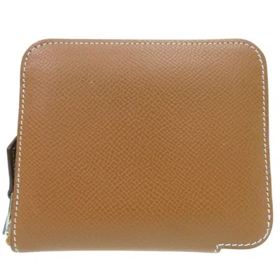 Pre-owned Hermes Brown Leather Coin Purse/coin Case ()