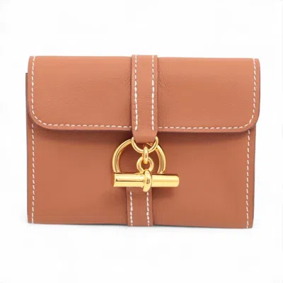 Pre-owned Hermes Brown Leather Coin Purse/coin Case ()