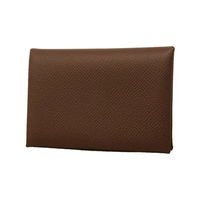 Pre-owned Hermes Brown Leather Coin Purse/coin Case ()