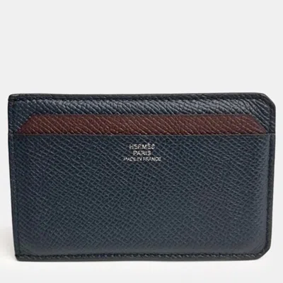 Pre-owned Hermes Brown Leather Hermès City 4cc Cardholder (a)