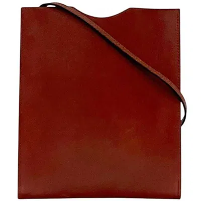 Pre-owned Hermes Brown Leather Pochette Shoulder Bag ()