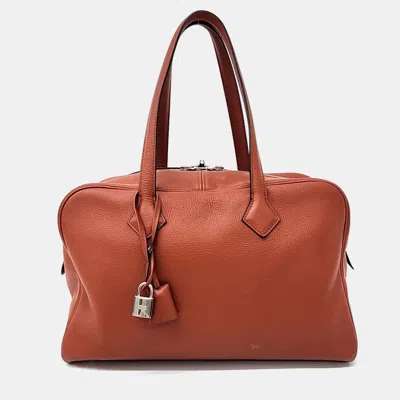Pre-owned Hermes Brown Leather Victoria 2