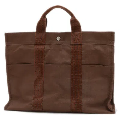 Pre-owned Hermes Brown Marron Canvas Tote Bag ()