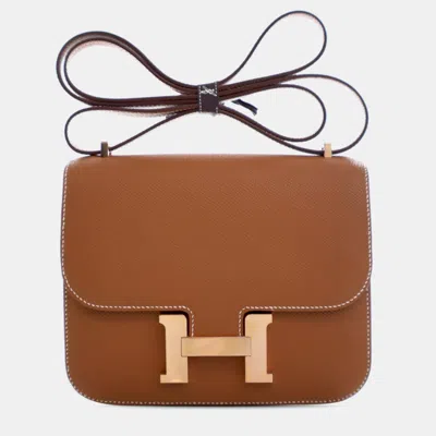Pre-owned Hermes Brown Mini Epsom Constance Iii 18