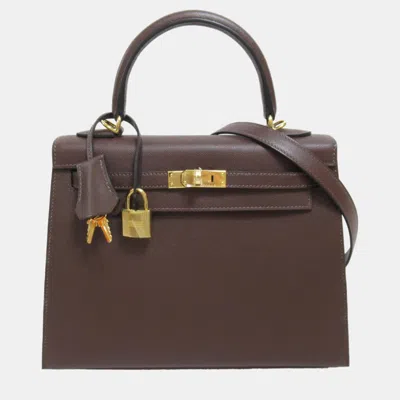 Pre-owned Hermes Brown Moka Vaugham Leather Kelly Handbag