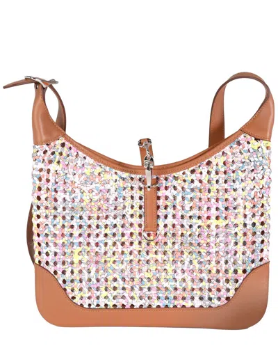 Pre-owned Hermes Hermès Brown, Multicolor Swift Faubourg Rainbow Silky Trim 31 Phw (authentic  Pre-loved)