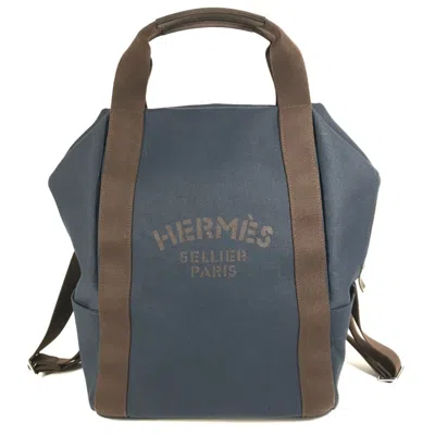 Pre-owned Hermes Brown Navy Cotton Backpack ()
