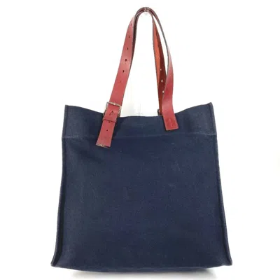 Pre-owned Hermes Brown Navy Leather Shoulder Bag Tote Bag ()