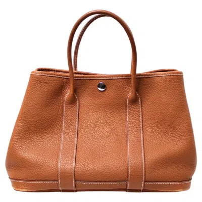 Pre-owned Hermes Brown Negonda Garden Party 36 Tote Bag