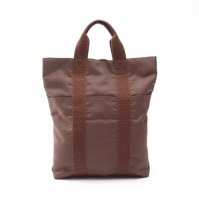Pre-owned Hermes Brown Nylon Canvas Tote Bag ()