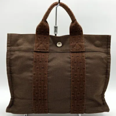 Pre-owned Hermes Brown Nylon Tote Bag ()