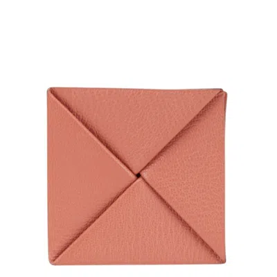 Pre-owned Hermes Brown Pink Chevre Leather Coin Purse/coin Case () In Multi