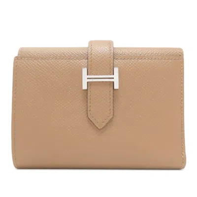 Pre-owned Hermes Brown Pink Epsom Leather Wallet (bi-fold) () In Multi