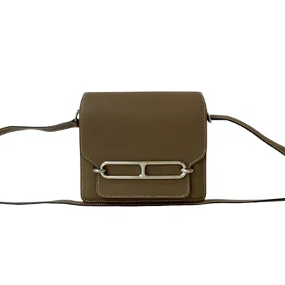 Pre-owned Hermes Brown Swift Leather Pochette Shoulder Bag ()