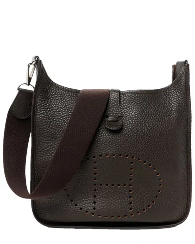 Pre-owned Hermes Hermès Brown Taurillon Clemence Leather Evelyne Iii Phw Pm (authentic Pre-  Loved)