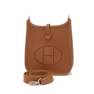 Pre-owned Hermes Brown Taurillon Clemence Leather Shoulder Bag ()