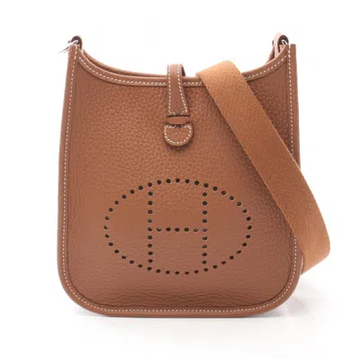 Pre-owned Hermes Brown Taurillon Clemence Leather Shoulder Bag ()