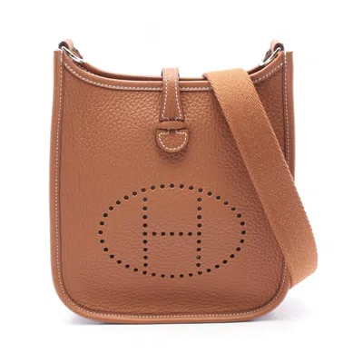 Pre-owned Hermes Brown Taurillon Clemence Leather Shoulder Bag ()